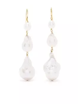 Серьги-подвески с жемчугом Jil Sander, золотой