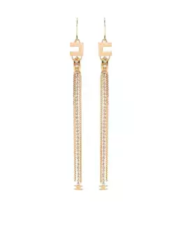 Серьги-подвески со стразами и логотипом Elisabetta Franchi, золотой