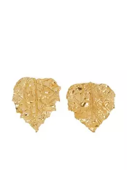 Серьги-подвески в форме листьев Jil Sander, золотой