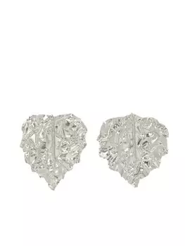 Серьги-подвески в форме листьев Jil Sander, серебряный