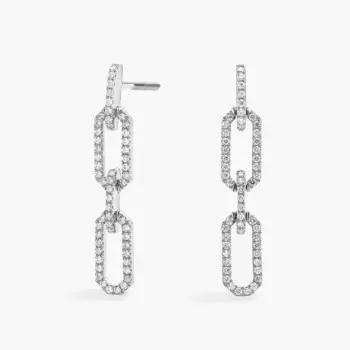 Серьги-подвески в форме скрепки с бриллиантами Pav из белого золота 14 карат (2/5 карата Tw.) Blue Nile