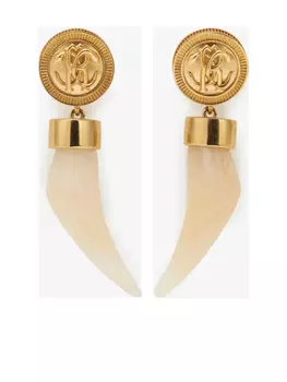 Серьги-подвески в виде клыков от Roberto Cavalli, золотой
