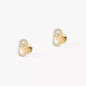 Серьги-пусеты Messika Move Uno, желтое золото/бриллианты
