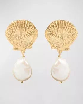 Серьги-ракушки с перламутром Sequin, цвет White