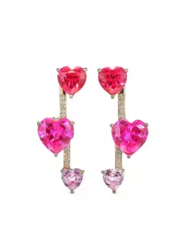 Серьги Ruby Heart Pendulum из вермея Anabela Chan, золотой