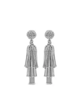 Серьги с бисером Oscar de la Renta, серебяный