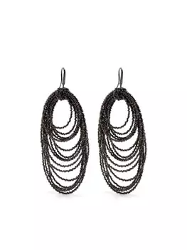 Серьги с бусинами Brunello Cucinelli, серый