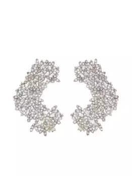 Серьги с цирконами JIL SANDER, серебяный