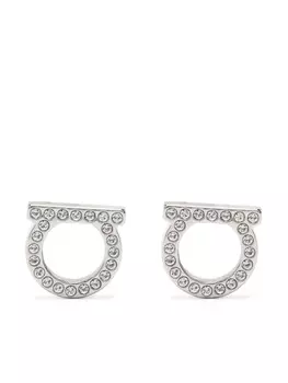 Серьги с декором Gancini Ferragamo, серебряный