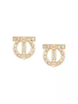 Серьги с декором Gancini Ferragamo, золотой