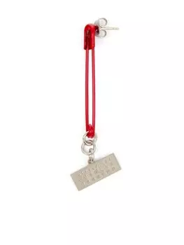 Серьги с декором Safety Pin MM6 Maison Margiela, красный