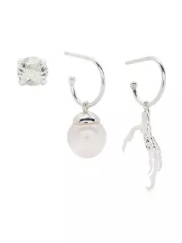 Серьги с деталями GriGri (набор из трех) Wouters & Hendrix, серебряный