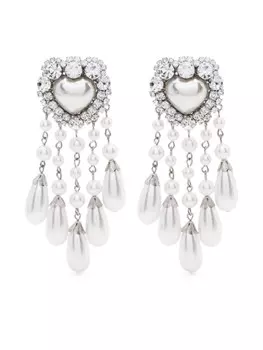 Серьги с кристаллами Alessandra Rich, серебряный