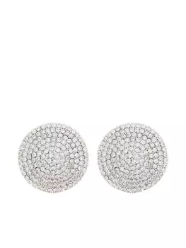 Серьги с кристаллами «Автопортрет» Self-Portrait, серебряный