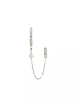 Серьги с кристаллами и логотипом Dolce & Gabbana, серебряный
