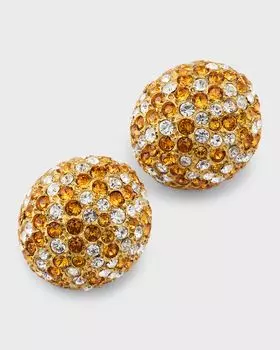 Серьги с кристаллами и пуговицами Oscar de la Renta, цвет Topaz