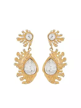 Серьги с кристаллами кактуса Oscar de la Renta, золотой