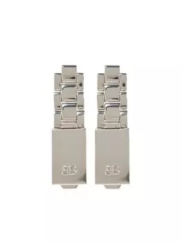 Серьги с логотипом BB Balenciaga, серебряный