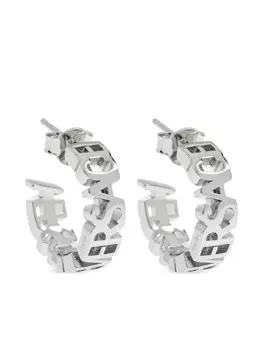 Серьги с логотипом Versace, серебристый