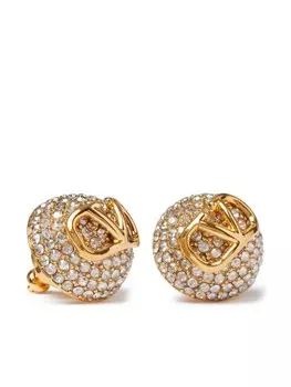 Серьги с логотипом VLogo Signature и кристаллами Valentino Garavani, золотой