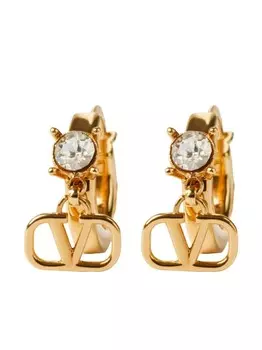Серьги с логотипом VLogo Signature и кристаллами Valentino Garavani, золотой