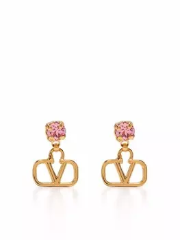 Серьги с логотипом VLogo Signature и кристаллами Valentino Garavani, золотой