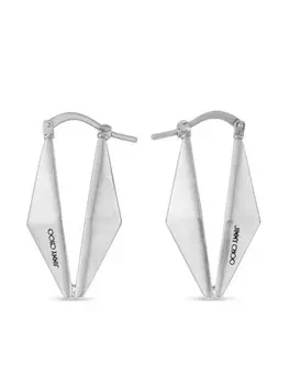 Серьги с логотипом, выгравированным бриллиантами Jimmy Choo, серебряный