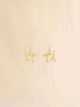 Серьги с мотивом собаки Marni, золотой