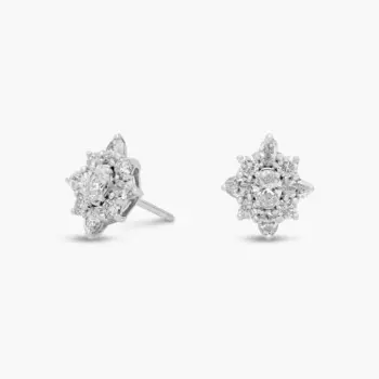 Серьги с овальными бриллиантами из белого золота 14 карат (1 1/2 карата) Blue Nile