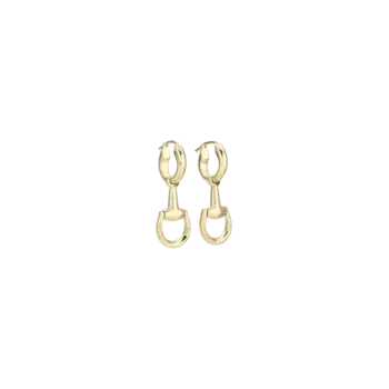 Серьги с подвесками Gucci Horsebit из желтого золота