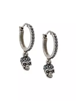 Серьги с подвесками Skull Alexander McQueen, металлик