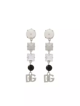 Серьги с подвеской-логотипом Dolce & Gabbana, серебряный