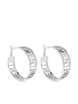 Серьги с вырезанным логотипом VETEMENTS, серебряный