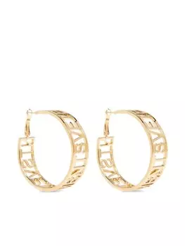 Серьги с вырезанным логотипом VETEMENTS, золотой