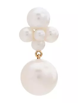 Серьги с жемчугом Thyra из желтого золота 14 карат Sophie Bille Brahe, белый