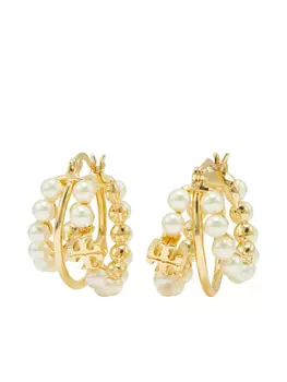 Серьги с жемчужными деталями Tory Burch, золотой