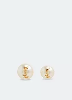 Серьги SAINT LAURENT YSL pearl earrings , белый