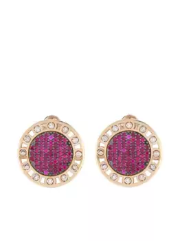 Серьги SenzaTempo из желтого золота с бриллиантами и рубинами Officina Bernardi, золотой