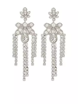 Серьги-шандельеры с кристаллами Rabanne, серебряный