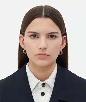 Серьги-шарниры Bottega Veneta, темно-зеленый