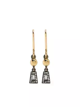 Серьги Taper and Ball из желтого золота с бриллиантами LEANDRA, золотой