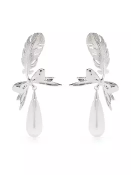 Серьги Teardrop Feather из коллаборации с YVMIN SHUSHU/TONG, серебряный