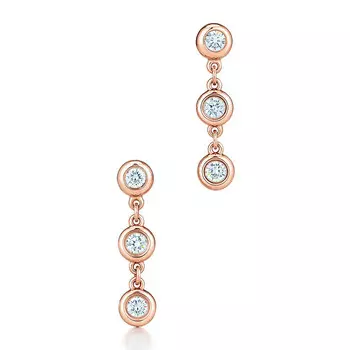 Серьги Tiffany & Co. Elsa Peretti Diamonds by the Yard, розовое золото