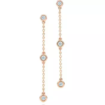 Серьги Tiffany & Co. Elsa Peretti Diamonds by the Yard, розовое золото/бриллиант