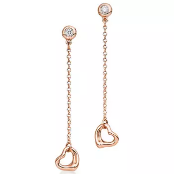 Серьги Tiffany & Co. Elsa Peretti Diamonds by the Yard Open, розовое золото