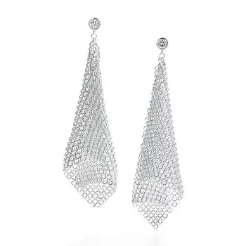 Серьги Tiffany & Co. Elsa Peretti Mesh Scarf, серебро