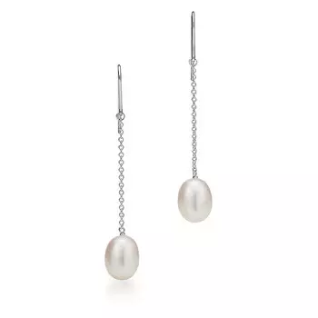 Серьги Tiffany & Co. Elsa Peretti Pearls by the Yard Chain, серебро