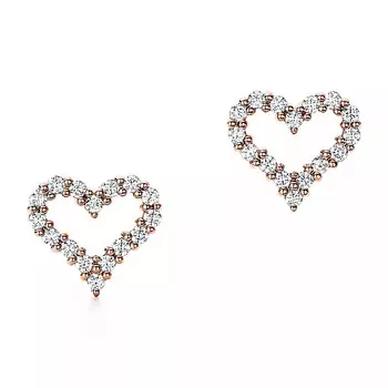 Серьги Tiffany & Co Heart, розовое золото/бриллианты