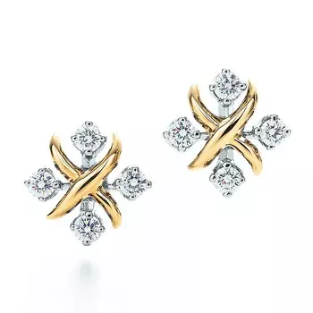 Серьги Tiffany & Co Jean Schlumberger by Tiffany Lynn, золото/платина/бриллиант
