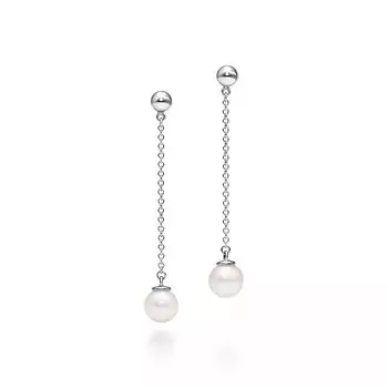 Серьги Tiffany & Co. Pearl Drop, жемчуг/серебро